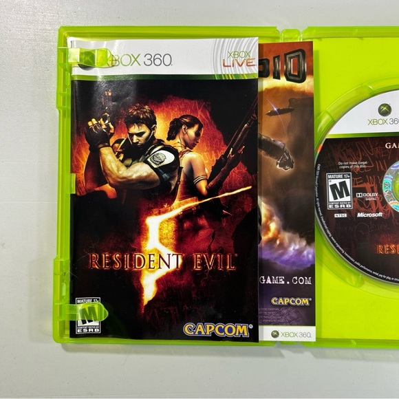 Resident Evil 5 Microsoft Xbox 360 Complete CIB Very Good Condition - Picture 3 of 9